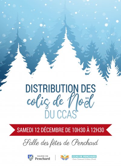 Distribution des colis de Noël du CCAS le samedi 12 décembre de 10h30 à 12h30 à la salle des fêtes