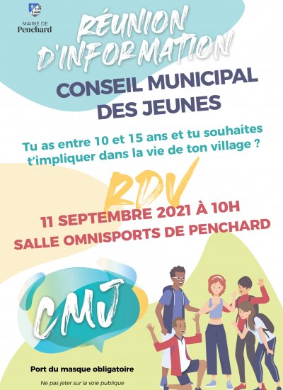 Réunion d'information CMJ le 11 septembre 2021 à 10h à la salle omnisports de Penchard