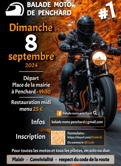 Balade moto de Penchard : 8 septembre 2024