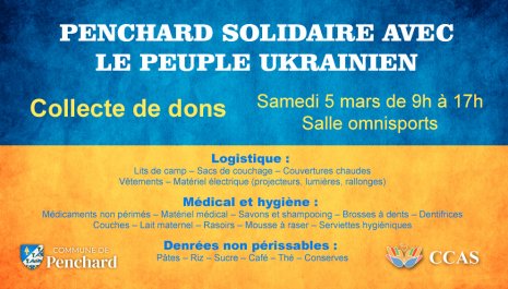 Collecte de dons pour les Ukrainiens